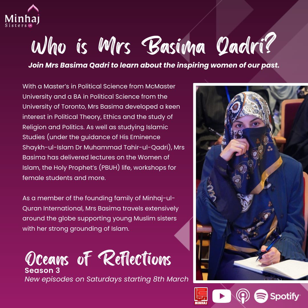 MinhajSistersUK's tweet photo. 📢 *Oceans of Reflections – Season 3 📢
✨ Episode 1: Syeda Aishah Siqqiqah (A.S.) ✨
📺 *Watch it on YouTube!* 👇
https://t.co/EnMhFFhi4s
#MinhajSistersUK #oceansofreflections #AllahAlmighty #prophetmuhammadﷺ #Ramadan2025 #Ramadan https://t.co/pN2NAQM8XX