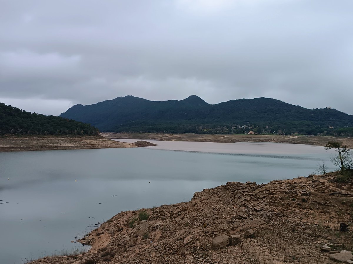 MeteoEmporda's tweet photo. L'embassament Darnius-Boadella ja ha superat el 25%! Ara mateix hi som i es pot observar la ploma sedimentaria de l'aport de la Muga i l'Arnera! 

Veieu la part marró del fons? Son sediments, que si no hi hagués la presa seria la nova sorra de les platges de la Badia de Roses. https://t.co/ISMl9K9SAL