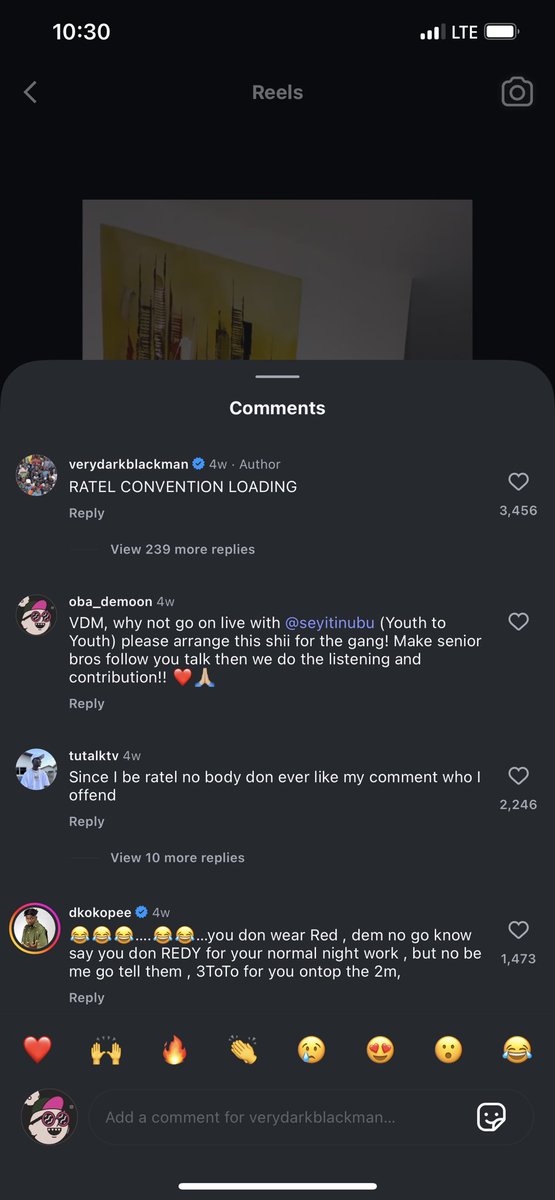 OBADEMOON's tweet photo. @Coolverydarkma This was my comment when you clocked 2Million followers on IG @Coolverydarkma , my papa no get name for this country but with your platform, I found name for the country. I been talk say make you follow Leader Seyi talk as your top priority is for the country! I greet you VDM! https://t.co/dOKtCB2e1q