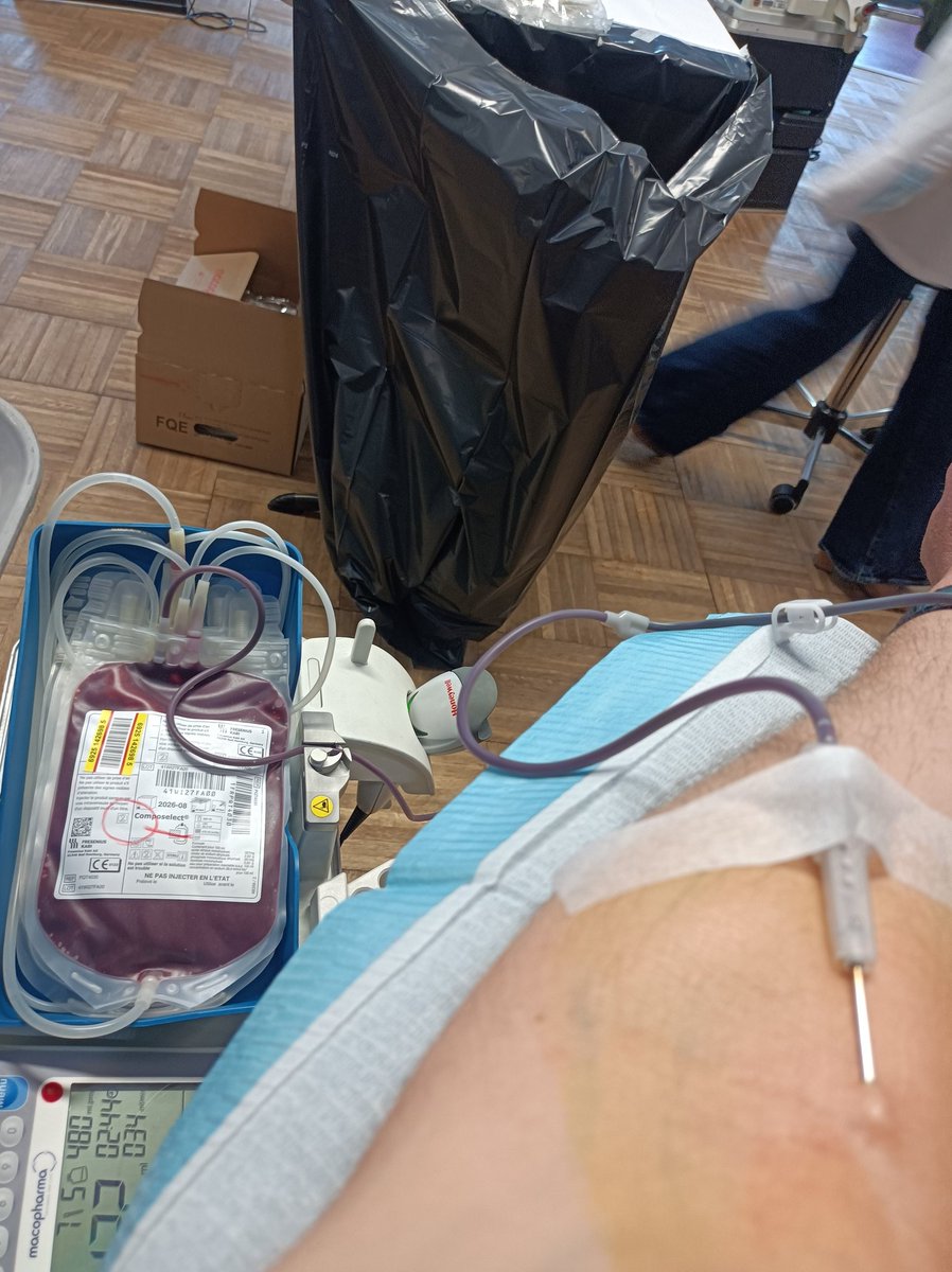 N°93, déplacement en famille aujourd'hui, on vient à 6, dont 2 nouveaux donneurs. 😁
<a href="/EFS_dondesang/">Établissement français du sang</a> 
<a href="/p_widehen/">Patrick Widehen</a> <a href="/pierre_widehen/">Pierre Widehen</a>