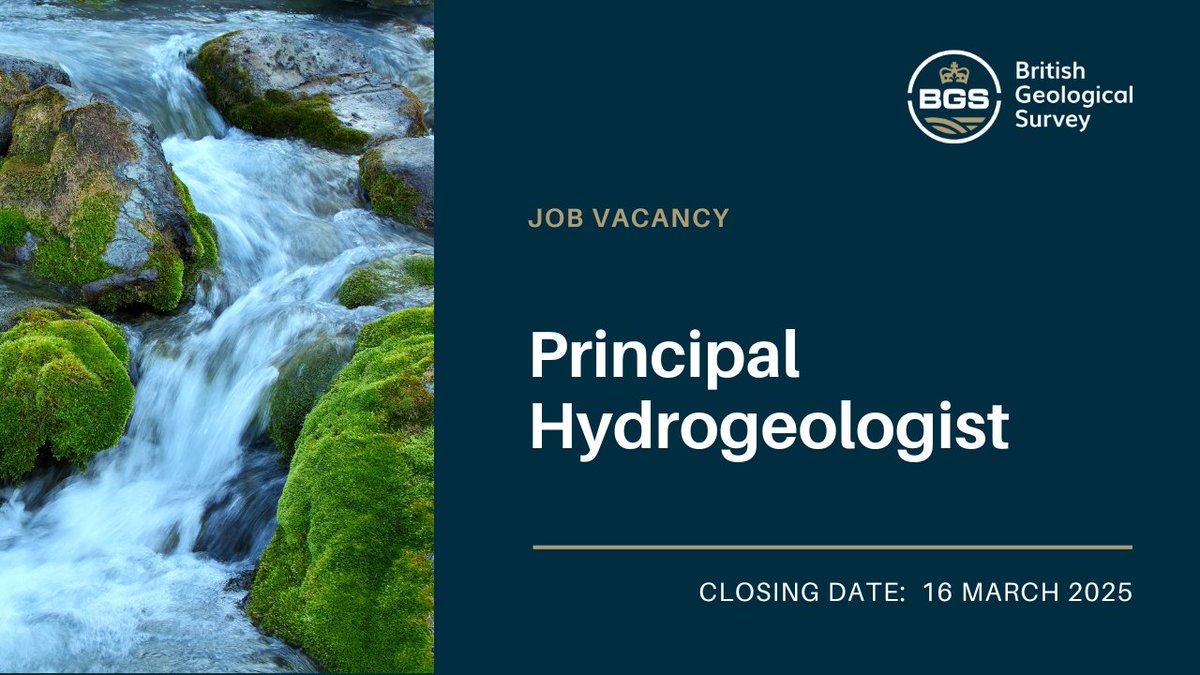 We have an exciting opportunity for a Principal Hydrogeologist at BGS. The role will provide leadership and project management for UK hydrogeology within the groundwater group.

The post will be located at our Nottinghamshire HQ. Apply via the link below:
careersportal.co.uk/UKRI-careers/j…