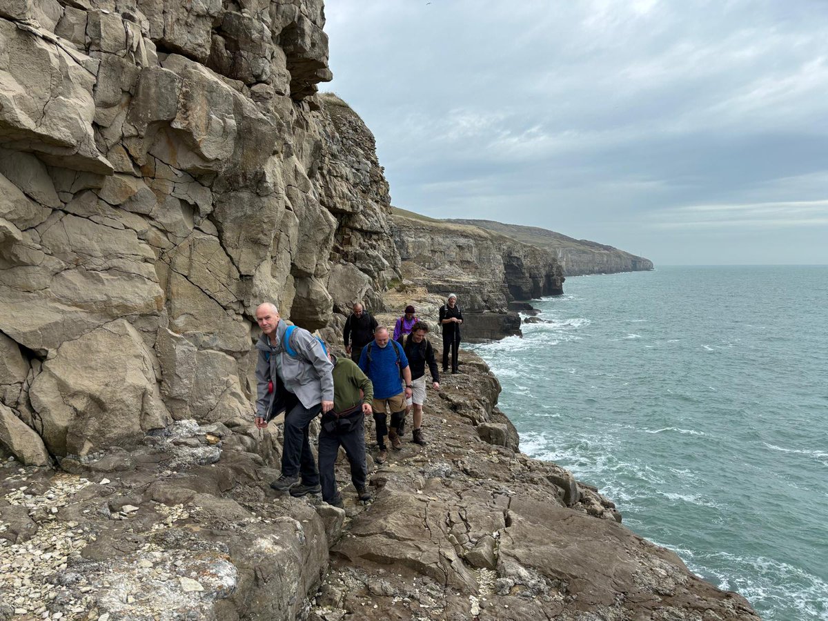 BowraFoundation's tweet photo. A group of BOWRA veterans and their families set out to explore the stunning Jurassic coastline near Worth Matravers, embarking on a memorable walk along the cliffs. 
#YompBowra #Yomping #Walking #royalmarines #veterans #fundraising #rehabilitation #dorset #GreenwichHospital https://t.co/4BX8MJRSvh