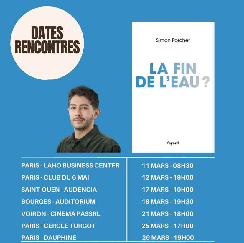 Prochains rencontres autour de “La fin de l’eau?” 

Liens d’inscription : linkedin.com/posts/simon-po…