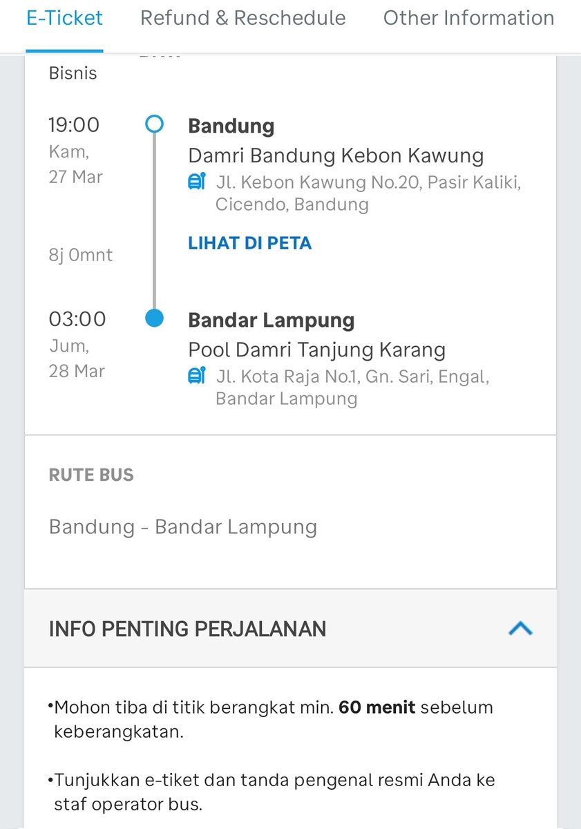 rathenathena's tweet photo. WTS 2PAX TIKET MUDIK BUS DAMRI BISNIS BANDUNG - BANDAR LAMPUNG JAM 19:00 27 MARET 2025!!! 

Kursi 25&amp;26, UNDERPRICE. Jual rugi 650k aja 2 tiket[HB 800k][BISA NEGO] karena udah dapet tiket di tanggal yang lebih cocok. Engga bisa refund dan reschedule dari DAMRI nya soalnya. https://t.co/qYqmhM17zO