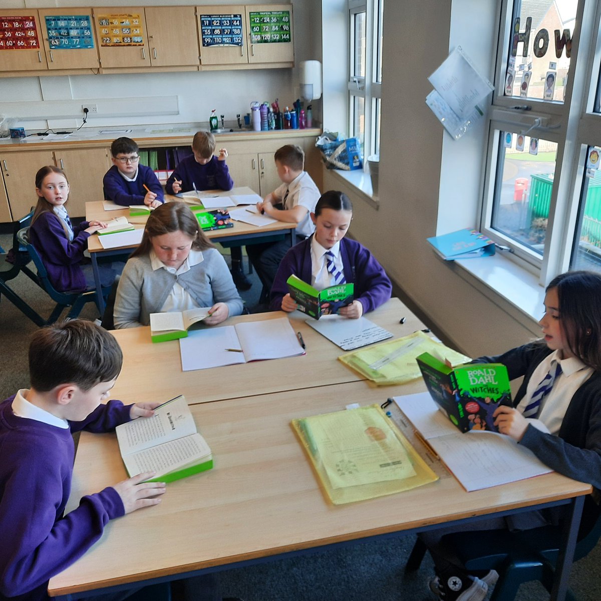 MissJKershawP5a's tweet image. P5a working wonderfully together scanning the text to complete their questions relating to our Novel Study. #Groupwork #Literacyacrossthecurriculum #Sentencestructure @ASP180 @ASPParent_Voice
