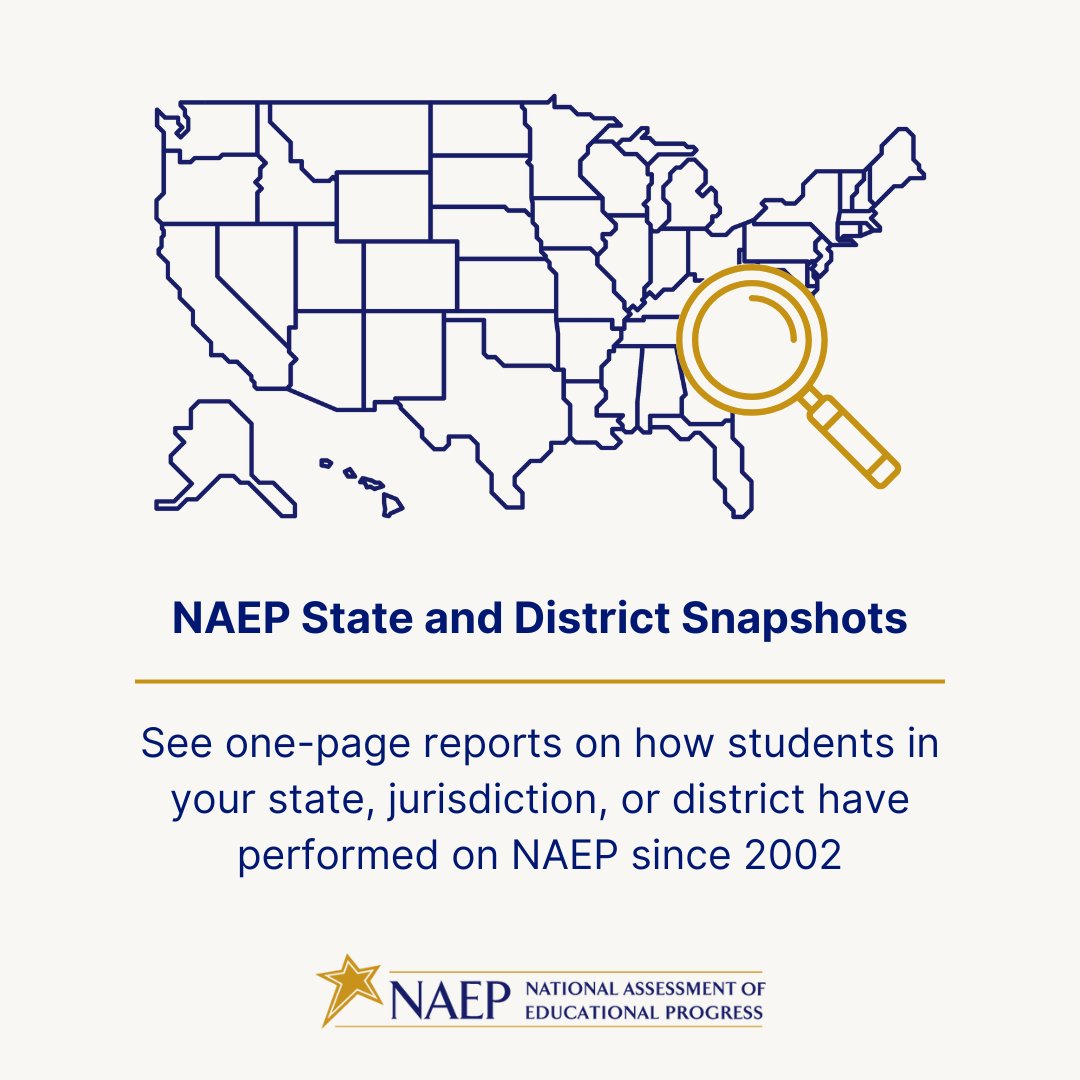 See how students in your area performed on the 2024 NAEP assessments by checking out our State and Urban District Snapshots: nces.ed.gov/nationsreportc…