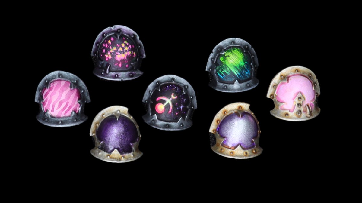 Darcy_Bono's tweet photo. In my latest video we cover  techniques and color recipes for the Emperor's Children, so your flamboyant freaks will absolutely slay. Neons, metallics, pinks and even Heresy colors, all done with contrast paints...

#warhammer #warhammer40k #EmperorsChildren #PaintingWarhammer https://t.co/gCKZXgVzlr