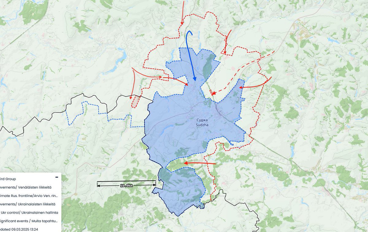 witte_sergei's tweet photo. The roof is caving in. AFU lost ~20% of the salient yesterday and Russian forces have reached Sudzha. The collapse is underway. https://t.co/7xbfAbrsq5