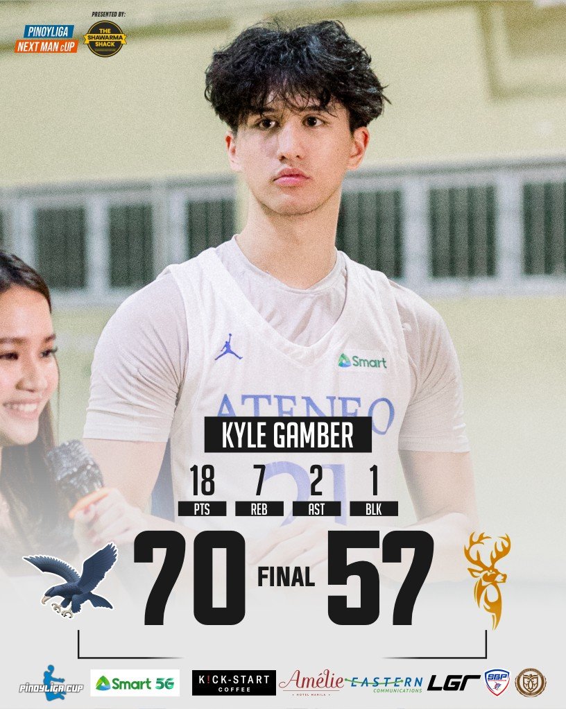 Pinoyliga Cup:

Kyle Gamber taking up space for the Ateneo Blue Eagles!
#pinoyliganextmancup Season 3 Presented by Shawarma Shack