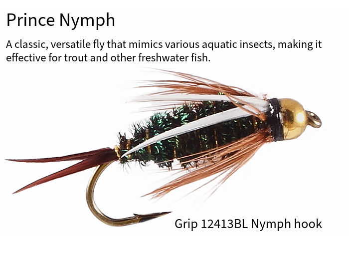 Prince Nymph...
Hook: Grip 12413BL Nymph hook, sizes 10–16
Tail: Brown goose biots.
Body: Peacock herl or Ostrich Herl
Ribbing: Sybai Flat Coloured Wire – Gold**

Full spec and tying instructions visit - scottieproducts.co.uk/tying-the-prin…

#flytying #scottieproducts