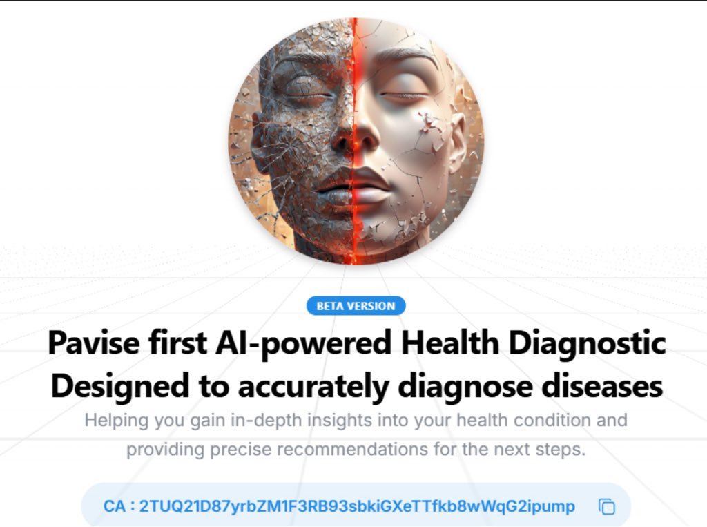 $PAVISE is revolutionizing healthcare with AI-powered diagnostics!

✅ Detect diseases with precision
✅ Get detailed health insights
✅ Receive expert-backed recommendations

Your health, powered by AI. Be part of future.

1200Holders💎
New ATH today

@ScanWithPavise