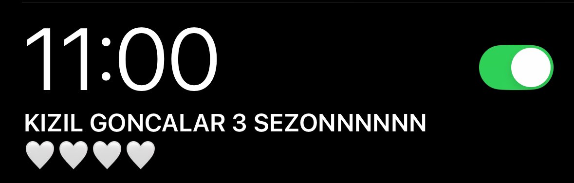 türkiyele aramda iki saat var hafta sonu olduğu için ve zor bir hafta geçirdiğim için uyuyakalmayayım diye alarm kurdum her şey sizin için 

KızılGoncalar ÜçüncüSezonNow