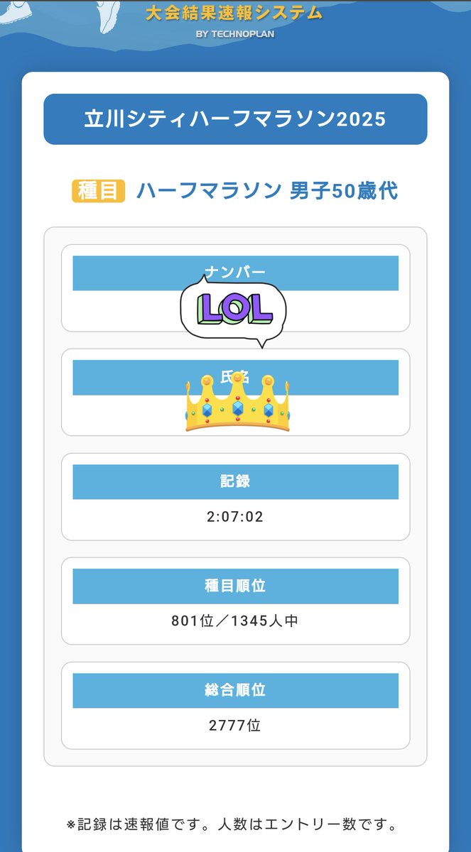 立川シティハーフマラソン完走した！
昨日、関東は雪予報で今日はどうなる事やら…と思ったけど、快晴で暑かった💦
タイムは最近の出場したハーフでは一番良いタイムで、次回に期待持てるかなーっと🤔
大学生の走りが間近で見れて、速いーと感心しきりだった😂