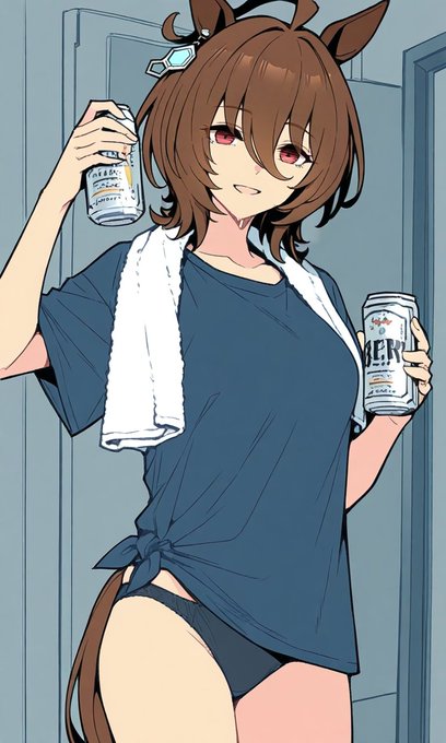 "所長"は湯上りはビール派である 