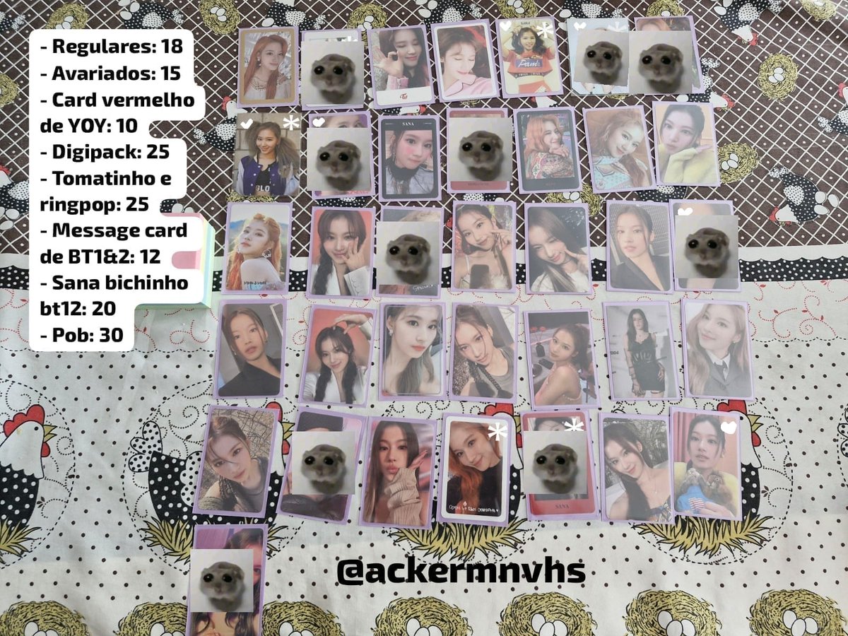 Lavvi ∿ (@lavvicollector) on Twitter photo Ceg nacional Sana 💜
- Valores na imagem + freteS
- Desistência somente com repasse
- Pagamento imediato quando a ceg fechar
- Marcados com "🤍" só sai com +1
- Set fica garantido se sair 20 pcs
(Estou divulgando pra uma amg)
> Seller <a href="/ackermnvhs/">camsinha.𔘓 bh</a>
Gom @starwinnee_ (+80 fb no ig) Ceg nacional Sana 💜
- Valores na imagem + freteS
- Desistência somente com repasse
- Pagamento imediato quando a ceg fechar
- Marcados com "🤍" só sai com +1
- Set fica garantido se sair 20 pcs
(Estou divulgando pra uma amg)
> Seller <a href="/ackermnvhs/">camsinha.𔘓 bh</a>
Gom @starwinnee_ (+80 fb no ig)