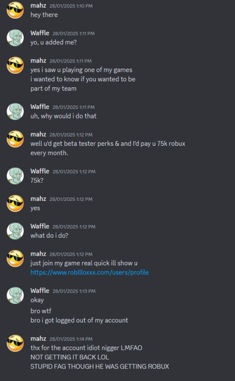 Found out there are some people pretending to be me, this is not me and you must be very stupid to see a link like this, not question it's validity and click on it. 

That guy deserved to lose his account, hopefully he learned his lesson.