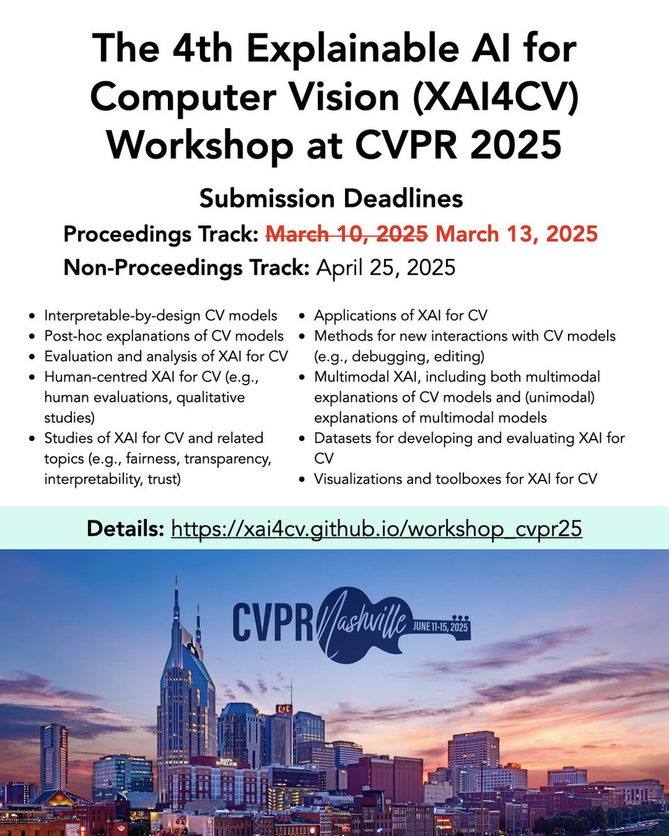 The deadline for submissions to the proceedings track has been extended by three days, to March 13, 2025, 17:00 PT!

#CVPR2025 <a href="/CVPR/">#CVPR2025</a>