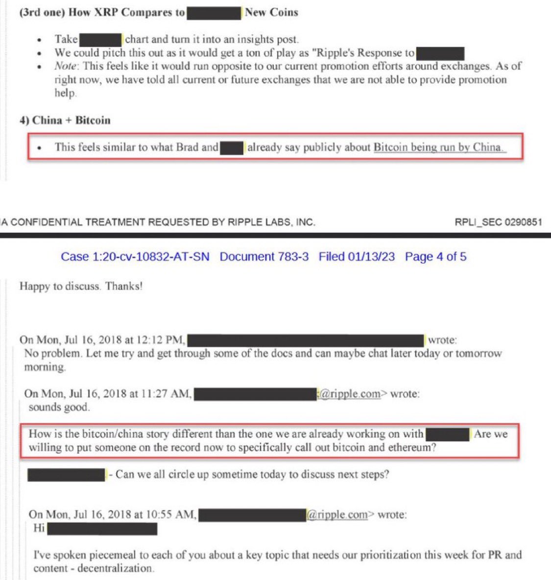 💥BREAKING: 

LEAKED RIPPLE EMAILS IN SEC LAWSUIT REVEAL THE COMPANY PUSHED “BITCOIN IS CONTROLLED BY CHINA” FUD. 

THEY WERE BEHIND THE NARRATIVE.