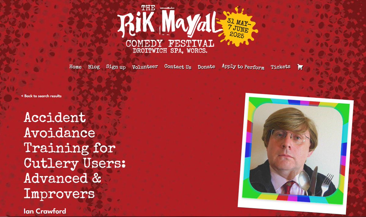 Sorry for any confusion BUT Sheila from the office has booked one of my deadly serious safety training workshops during the Rik Mayall Comedy Festival!! (Sat 7th June, Droitwich Spa)
rikmayallcomedyfestival.com/events/acciden…