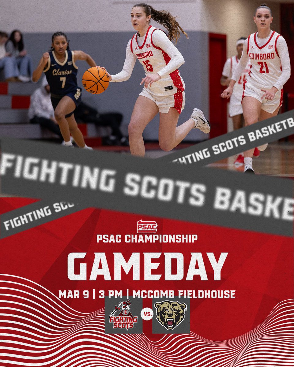 PSAC Championship for Edinboro Women’s Basketball ⚔️
🆚 Kutztown
📍McComb Fieldhouse
🕒 3 PM