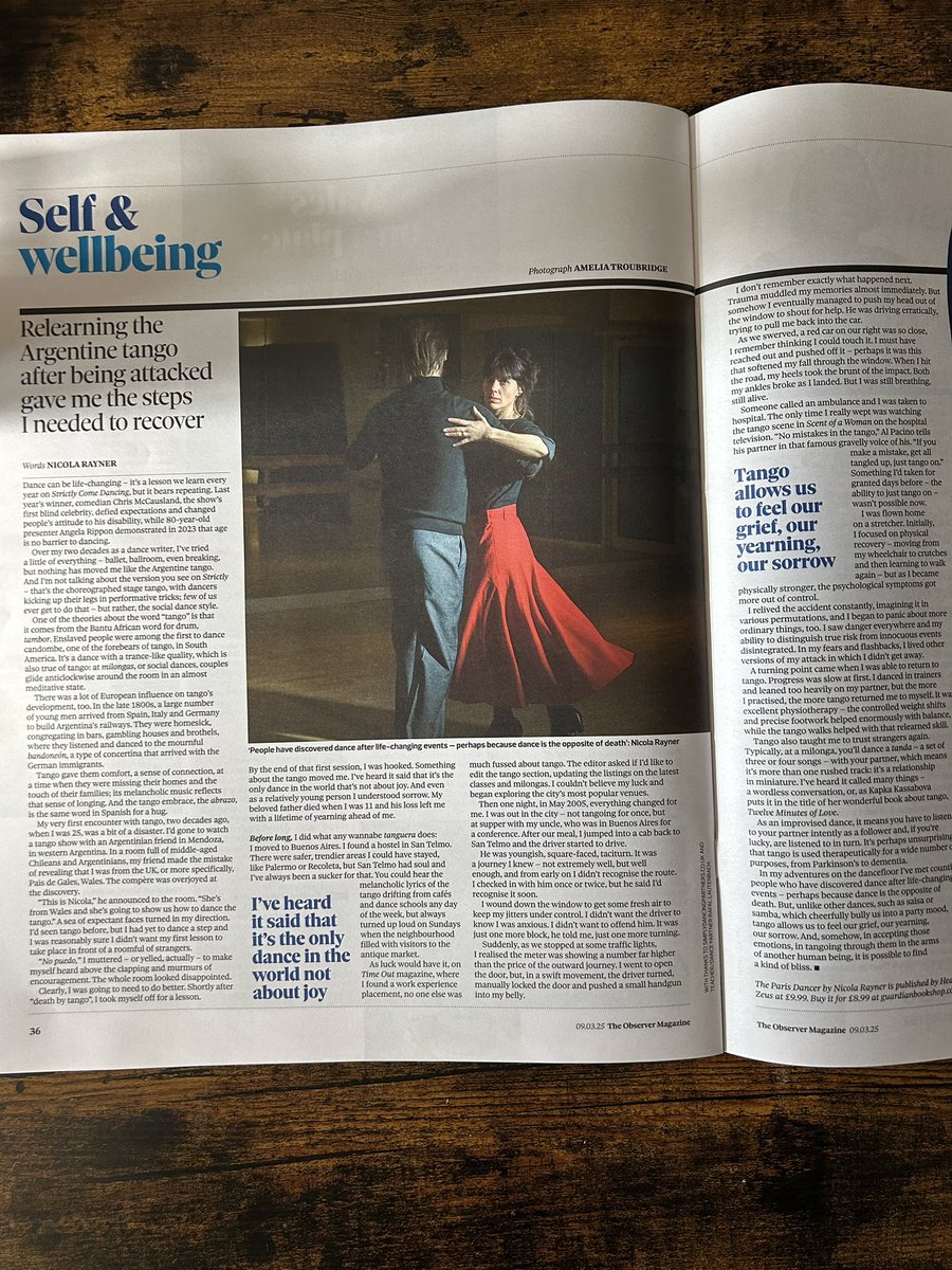 Yasmeen Doogue-Khan (@yazdooguekhan) on Twitter photo Spotted in this week’s <a href="/ObsMagazine/">The Observer Magazine</a> - a powerful piece by <a href="/Nico1aRayner/">Nicola Rayner</a> on how the tango helped her to deal with trauma! Spotted in this week’s <a href="/ObsMagazine/">The Observer Magazine</a> - a powerful piece by <a href="/Nico1aRayner/">Nicola Rayner</a> on how the tango helped her to deal with trauma!