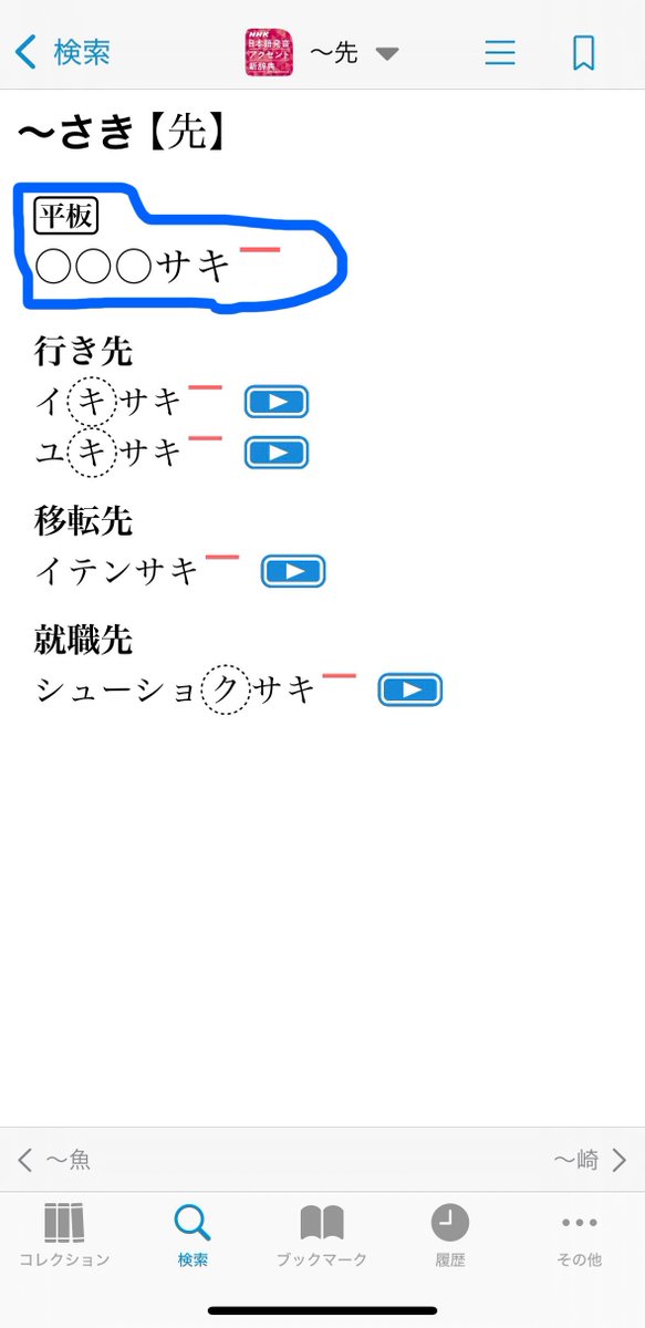 babycat6955's tweet image. 【NHKアクセント辞典tips】
◆複合名詞の調べ方◆
例: 『8キロ先』(8キロ➕先)
1. 始めに、「完全」「助数詞」を選択し、「キロ」を検索(写真①)
2. 『8キロ』のアクセントは中高型、"ち"が無声化(写真②)
…ですが、これは単体の場合
複合名詞になるとアクセントが変わります
3.…