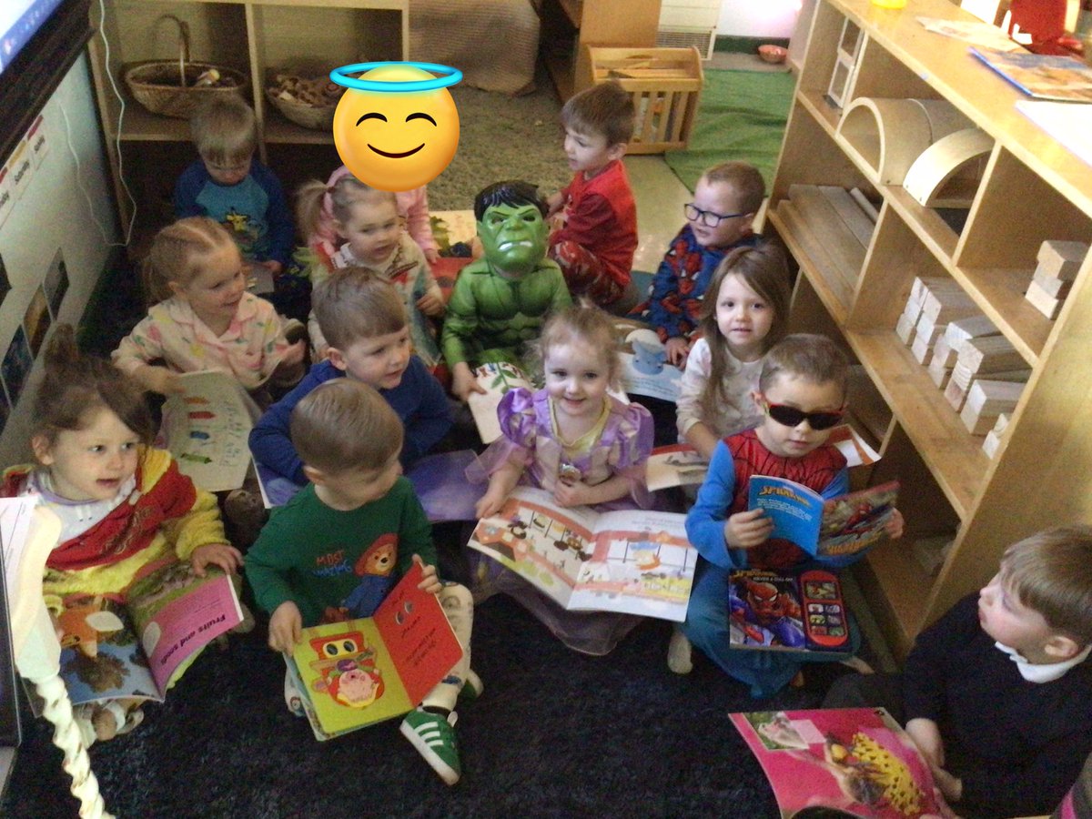 Nursery dressed up for world book day! The class enjoyed reading books some children brought in to share.