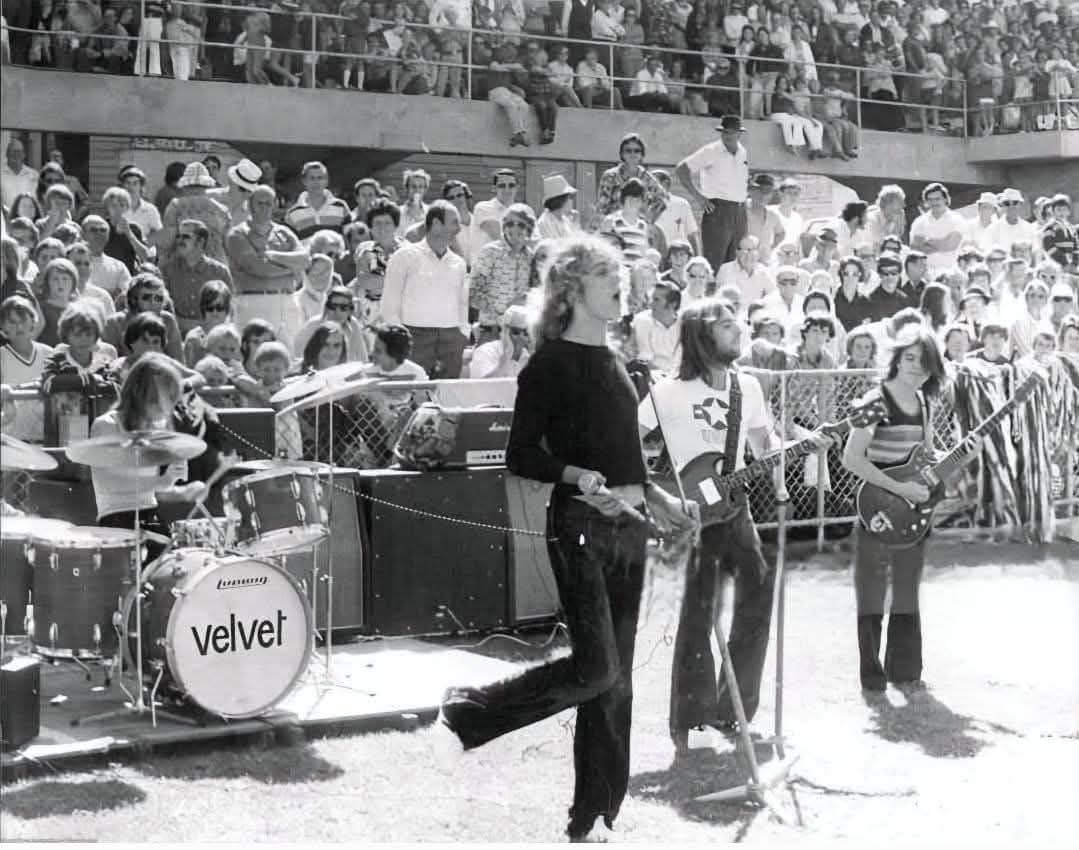 OtterRockMusic's tweet photo. Malcolm Young with his first band The Velvet Underground. If you look closely on the right side at the front is a very young Angus Young watching his brother performing.

#HailHailRockRoll
#aussierocks
#angusyoung
#acdc
#malcolmyoung https://t.co/JYO9jokYjH