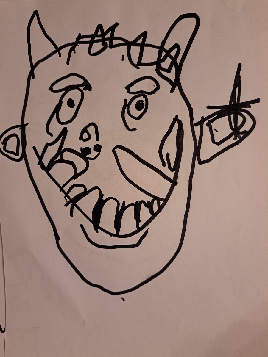 Oh help, oh no it’s the Gruffalo! Reception class became artists last week after reading stories for world book day!