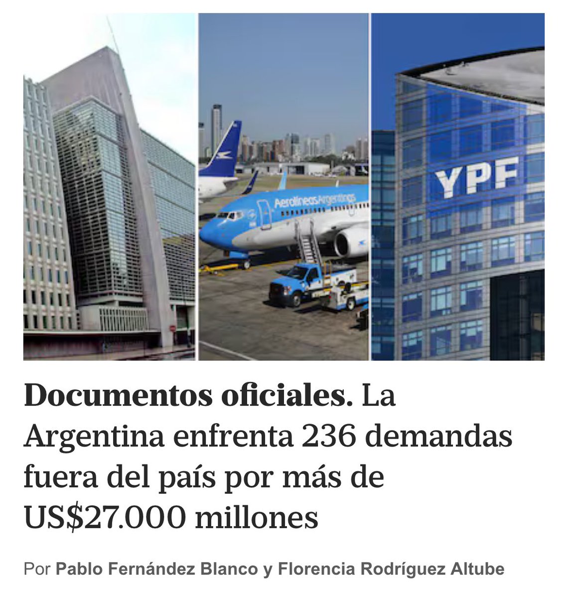 Momi Peralta (@momiperalta) on Twitter photo Recomiendo esta nota explainer de <a href="/pabloferblanco/">Pablo Fernández Blanco</a> y <a href="/FlorRAltube/">Florencia Rodríguez Altube</a> con pedidos de #AIP y mucha data./La Argentina enfrenta 236 demandas fuera del país por más de US$27.000 millones hoy en tapa de <a href="/LANACION/">LA NACION</a> / lanacion.com.ar/economia/docum… #transparencia <a href="/LNdata/">LA NACION Data</a> Recomiendo esta nota explainer de <a href="/pabloferblanco/">Pablo Fernández Blanco</a> y <a href="/FlorRAltube/">Florencia Rodríguez Altube</a> con pedidos de #AIP y mucha data./La Argentina enfrenta 236 demandas fuera del país por más de US$27.000 millones hoy en tapa de <a href="/LANACION/">LA NACION</a> / lanacion.com.ar/economia/docum… #transparencia <a href="/LNdata/">LA NACION Data</a>