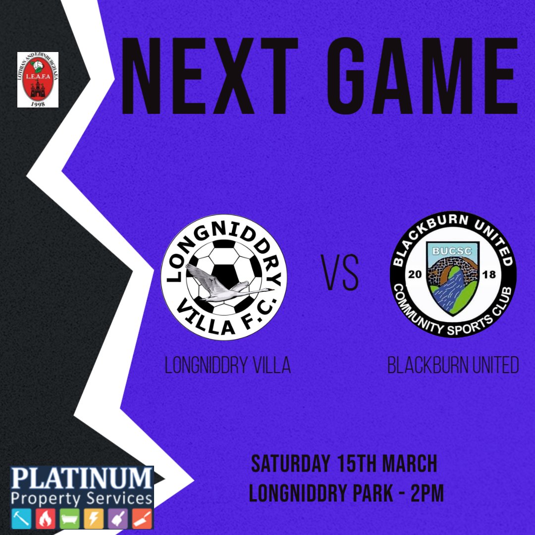 Longniddry Villa AFC (@longniddryafc) on Twitter photo After 3 weeks without a game we welcome <a href="/united_ams/">Blackburn United Saturdays</a> to Longniddry park for our first meeting. After 3 weeks without a game we welcome <a href="/united_ams/">Blackburn United Saturdays</a> to Longniddry park for our first meeting.