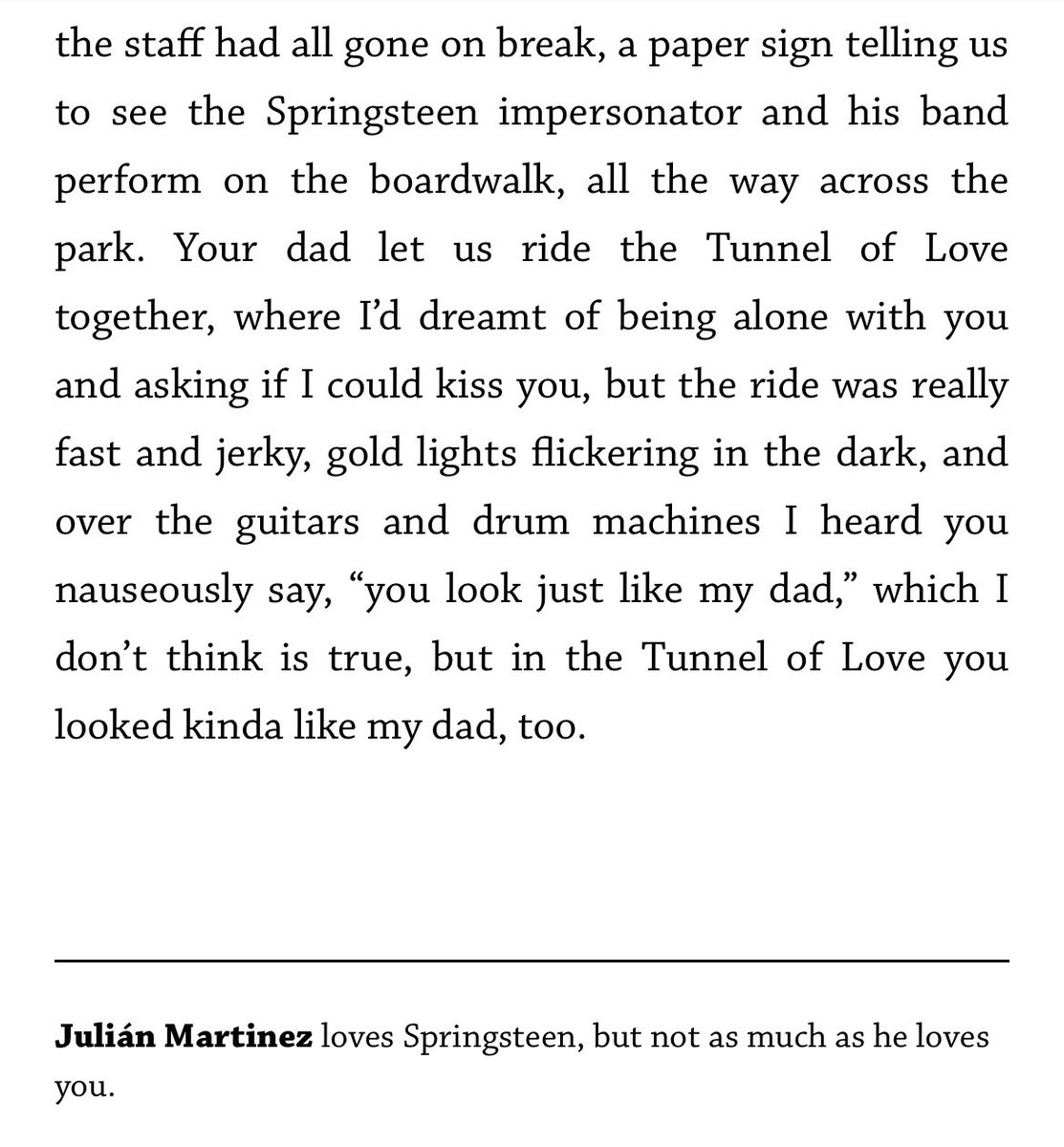 martinezfjulian's tweet image. New short short story out in @havehadhavehad today! Thanks to @JordanHamel_ for picking up this Bruce Springsteen nerdfest— we love you, Boss

havehashad.com/hadposts/bossw…