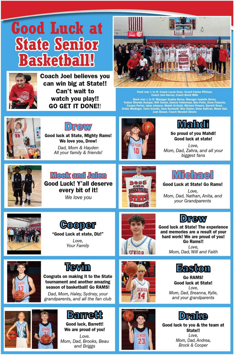 The Rams send off will be today at 3.