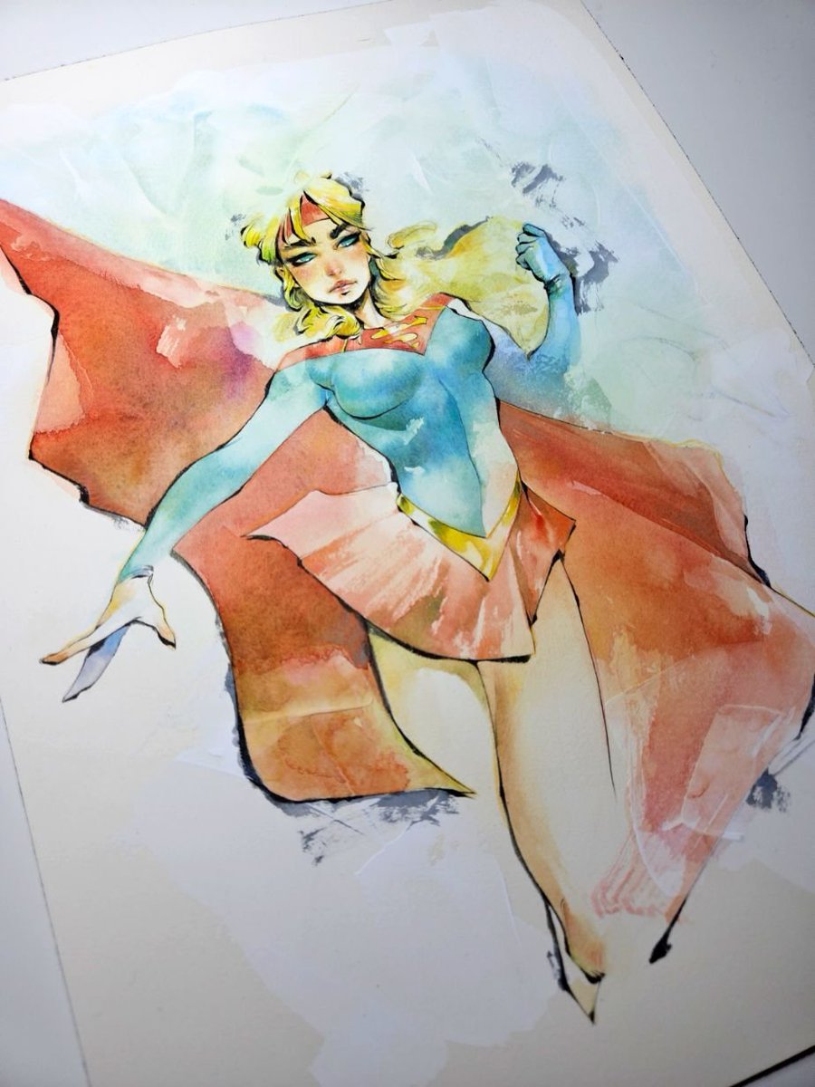 Supergirl - watercolor