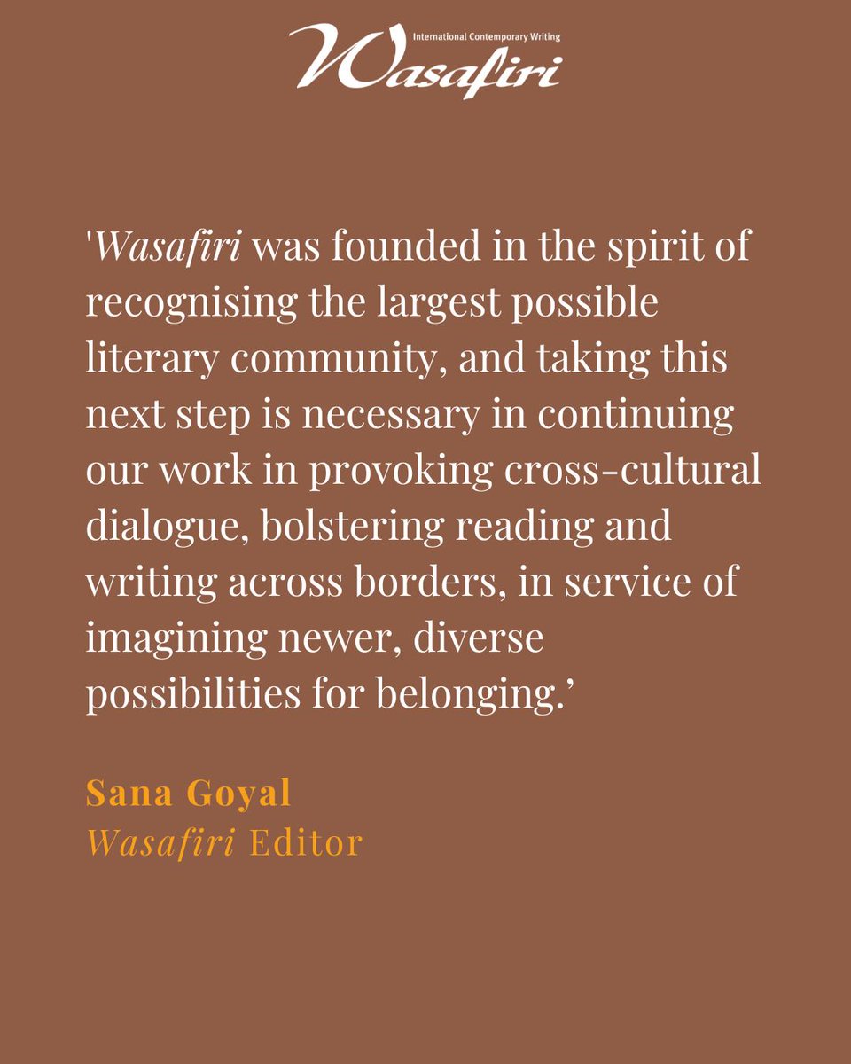 Wasafiri (@wasafirimag) on Twitter photo The Queen Mary Wasafiri New Writing Prize is open to works in translation for the very first time. Editor <a href="/SansyG/">Sana Goyal Kotecha</a> outlines why and how this is a major step for the prize and Wasafiri more widely, in our efforts to be as global as can be.
buff.ly/BdwZnzn The Queen Mary Wasafiri New Writing Prize is open to works in translation for the very first time. Editor <a href="/SansyG/">Sana Goyal Kotecha</a> outlines why and how this is a major step for the prize and Wasafiri more widely, in our efforts to be as global as can be.
buff.ly/BdwZnzn