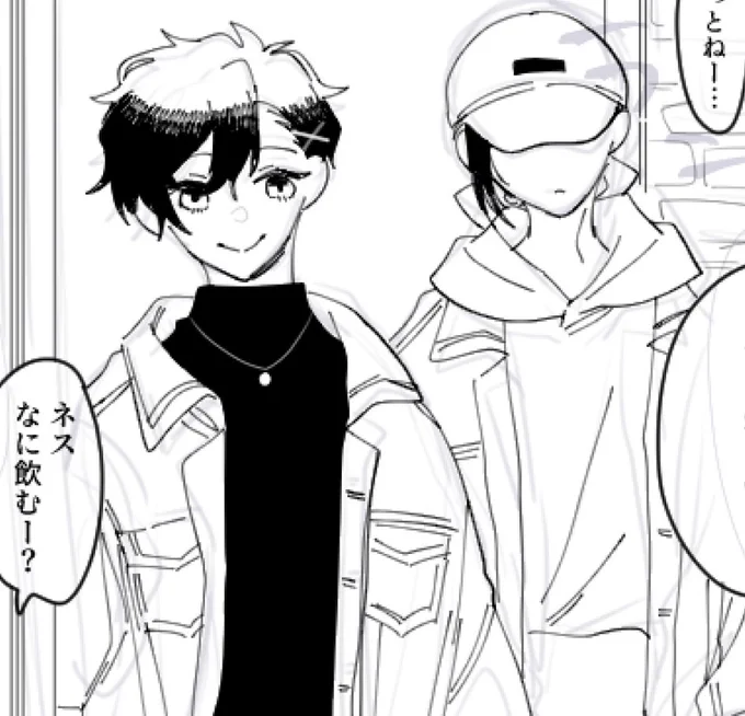 こういうぱっと見、違うコーディネートだけどよく見ると上着一緒とかアクセ一緒…みたいなの好き 
