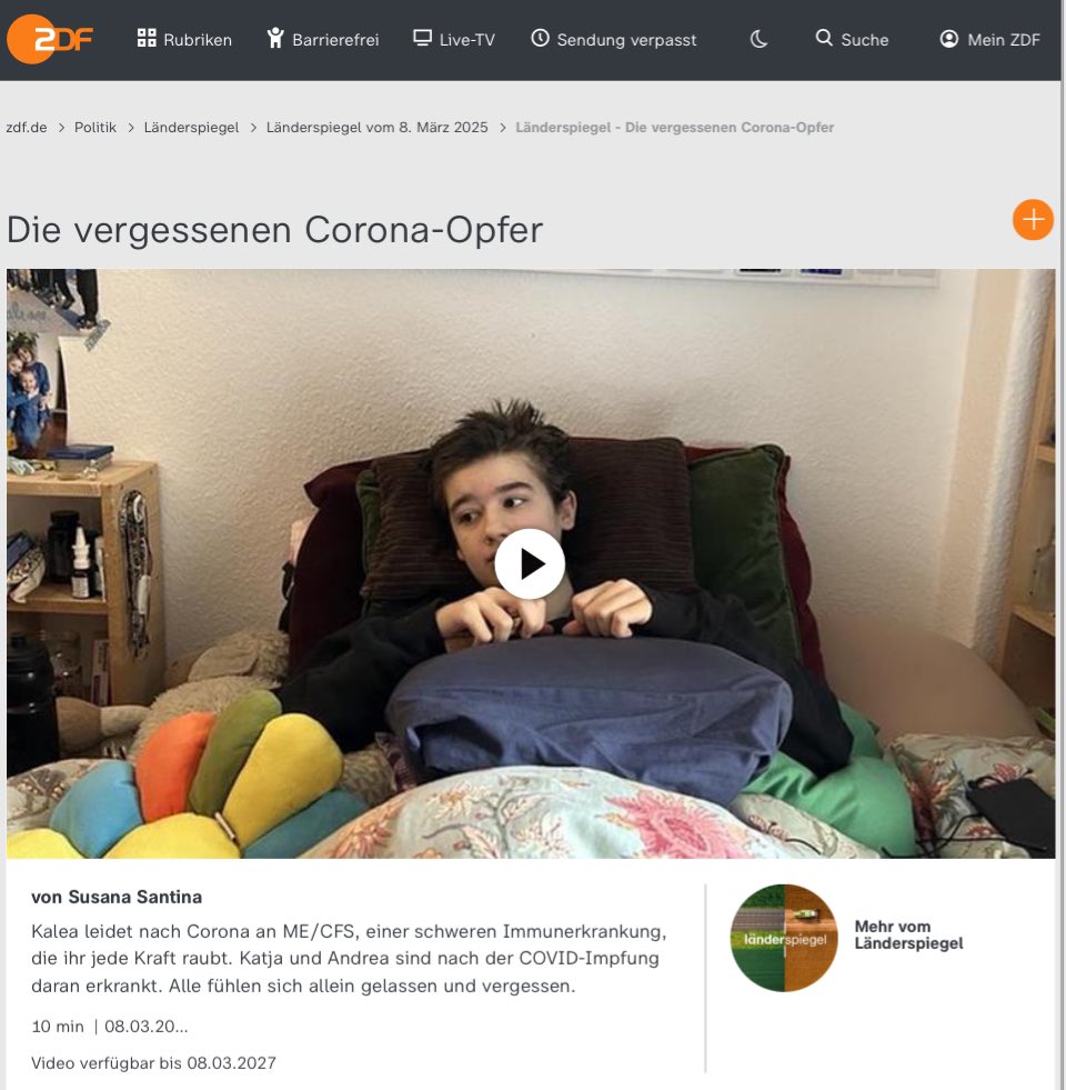 Schwerste Impfschäden nach den genetischen COVID-Vakzinen von BioNTech/Pfizer und AstraZeneca. 

Wann endlich reagieren EMA, PEI und STIKO/RKI und widerrufen die Zulassungen und die Empfehlungen?  

Video-Link:

zdf.de/politik/laende…