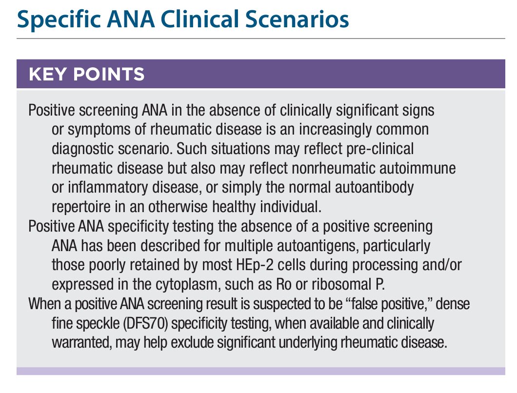 Aravind Palraj (@rheumat_aravind) on Twitter photo Specific ANA Clinical Scenarios:
From Kelley’s Textbook of Rheumatology 12th edition
<a href="/IhabFathiSulima/">Dr Ihab Suliman</a> <a href="/DrAkhilX/">Dr. Akhil 🇮🇳</a> <a href="/nileshnolkha/">Dr Nilesh Nolkha</a> <a href="/DurgaPrasannaM1/">Durga Prasanna Misra</a> #MedTwitter Specific ANA Clinical Scenarios:
From Kelley’s Textbook of Rheumatology 12th edition
<a href="/IhabFathiSulima/">Dr Ihab Suliman</a> <a href="/DrAkhilX/">Dr. Akhil 🇮🇳</a> <a href="/nileshnolkha/">Dr Nilesh Nolkha</a> <a href="/DurgaPrasannaM1/">Durga Prasanna Misra</a> #MedTwitter