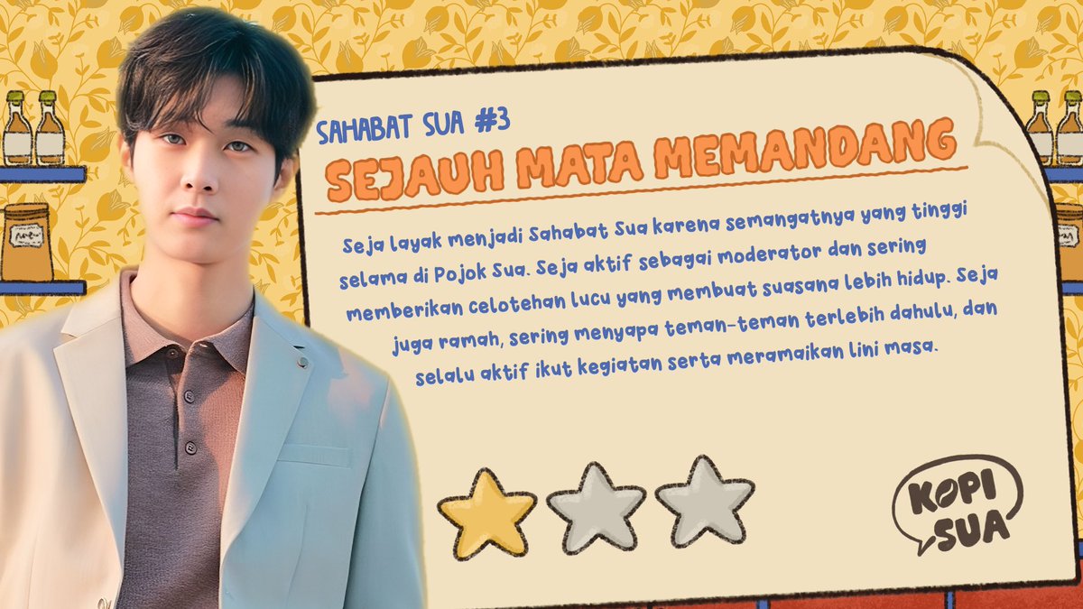 ⠀ ⁣
                            𝐒𝐀𝐇𝐀𝐁𝐀𝐓 𝐒𝐔𝐀⁣⁣
⁣
                              Babak Ketiga :⁣ ⁣
                   𝑆ejauh 𝑀ata 𝑀emandang ⁣
⁣
                                 Vote 14,0%⁣
                                          ❁⁣⁣
 ⁣