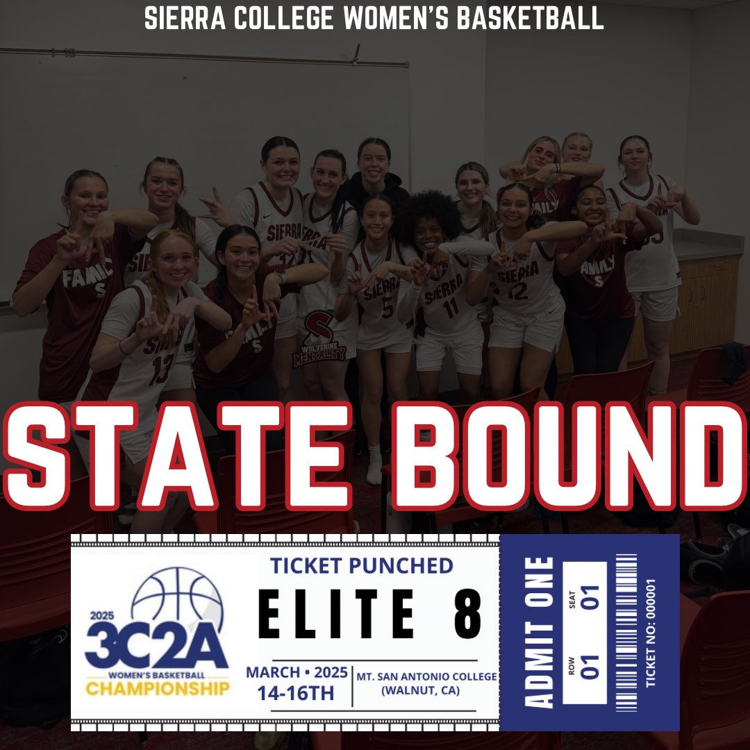 SierraWBB (@sierrawbb) on Twitter photo Sierra beats Laney College 73-61 in the Sweet 16. With the Win, your Wolverines punched their ticket to the State Elite 8 next week at Mt. San Antonio College (March 14-16).
<a href="/CaliJucoWbb/">CaliJucoWBB</a> Sierra beats Laney College 73-61 in the Sweet 16. With the Win, your Wolverines punched their ticket to the State Elite 8 next week at Mt. San Antonio College (March 14-16).
<a href="/CaliJucoWbb/">CaliJucoWBB</a>