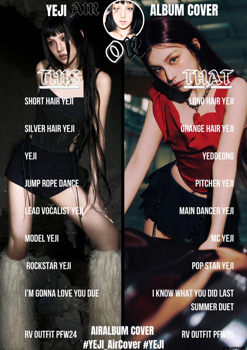 Time to participate in the trend party !!

Drop the tags now🖤
your answer + the tags + yeji gif/clip

AIR ALBUM COVER
#YEJI_AirCover
#YEJI <a href="/ITZYofficial/">ITZY</a>