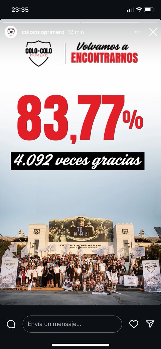 Del mismo modo que Colo Colo se forjó con el esfuerzo de su gente, el trabajo conjunto será la fuerza para retomar lo avanzado.

Lo logramos <a href="/ejvalladares/">Edmundo Valladares H</a>, con gran trabajo de <a href="/colocoloprimero/">Colo-Colo Primero</a> y de todo el equipo de campaña.

Gracias a tod@s por confiar y sumarse a este barco!