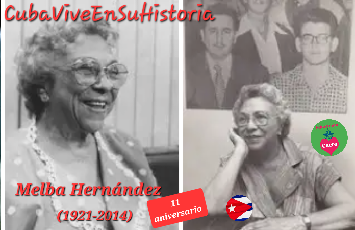CuetoEducadores's tweet photo. Melba Hernández, Heroína del Moncada, una mujer imprescindible en la historia de Cuba. Sencilla, amable, luchadora incansable por el bienestar de su pueblo. @CubaMined @DPEHolguin @MaybelGlez @BatistaDelver @NelsyYamirka https://t.co/9jzrOBRa8t