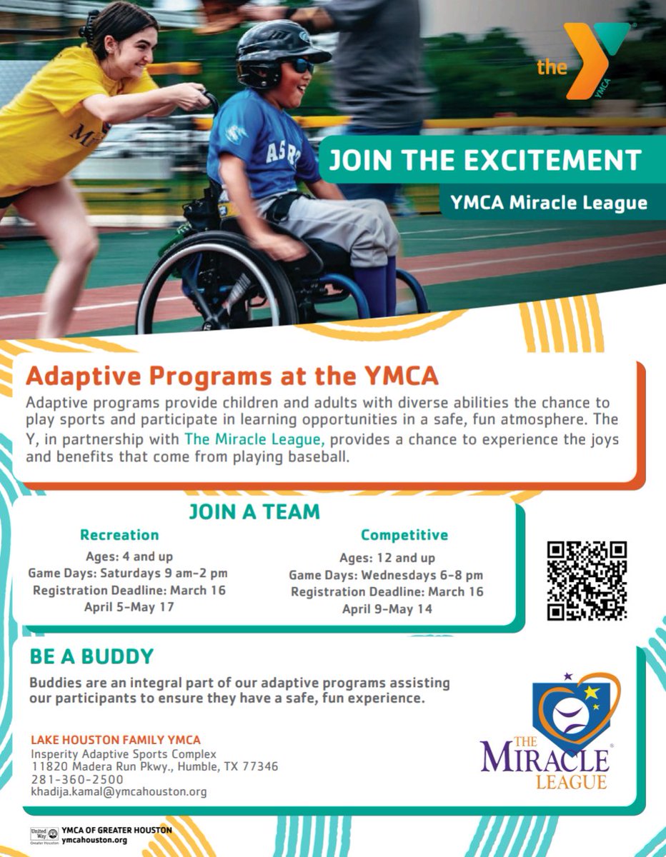 Lake Houston Bridgefest March 22nd
Adaptive Programs at the YMCA
#ymca <a href="/HumbleISD/">Humble ISD</a>