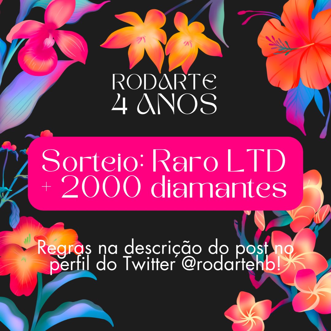 rodartehb's tweet image. SORTEIO: Raro LTD + 2000 diamantes! 💎 #Rodarte4anos 

Regras:
- Seguir: @rodartehb @GrooveHBT @LeaHabblet @818Habblet @pixelplushb @primetvhb @LacinhosBlet @habbehind @Habbonce; 

- Curtir o post oficial

- Marcar um amigo por comentário

- Resultado: segunda-feira (10/03/2025)