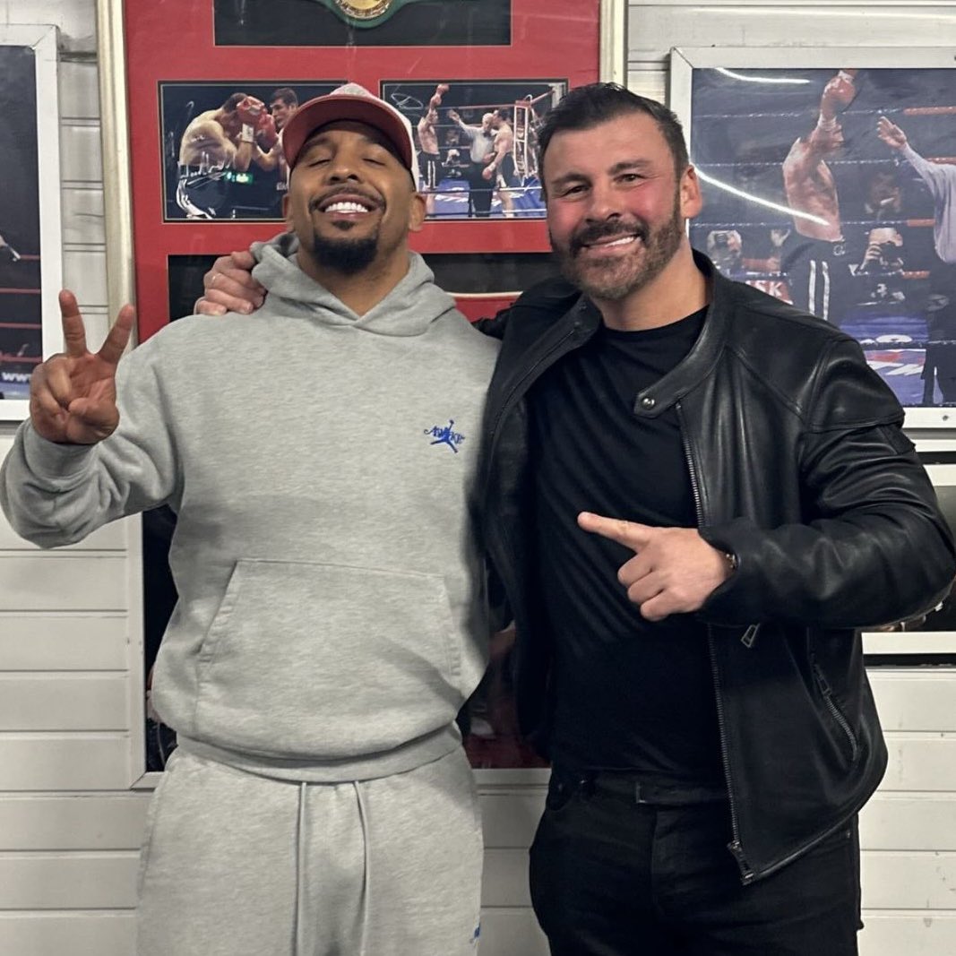 Andre Ward paying a visit to Joe Calzaghe at his gym in Wales today.
