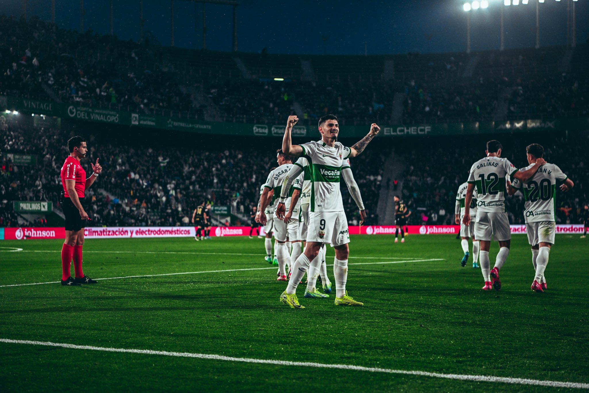 Agustín Álvarez celebrando su gol contra el Castellón. Fuente: Elche CF.
