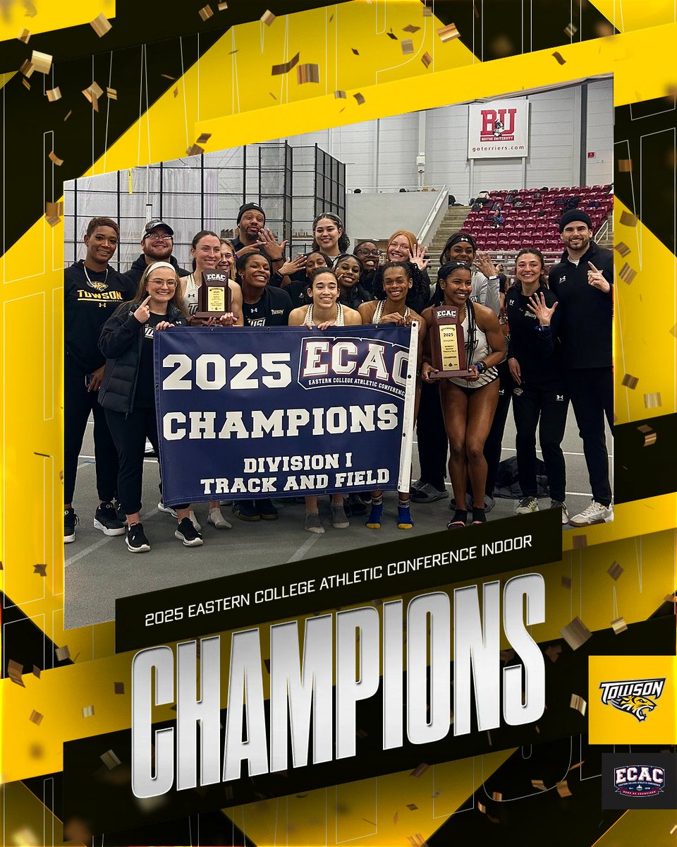 Towson_TFXC's tweet photo. Your Tigers are the 2025 ECAC Indoor CHAMPIONS!!! 🏆🔥

#GohTigers 🐯 https://t.co/vC5cp1Kd2R
