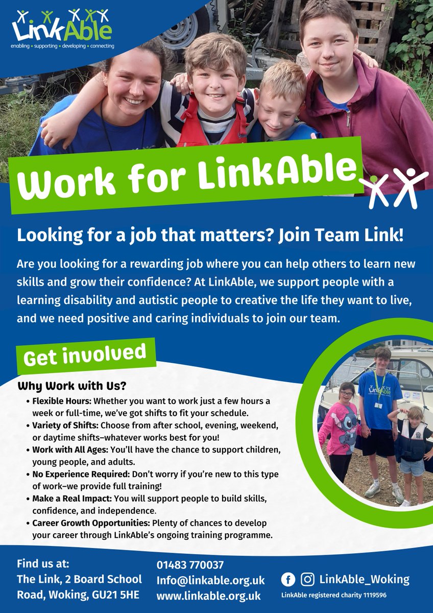 Link_Able's tweet image. Join LinkAble as a #Playworker and support people with a #LearningDisability and #Autistic people. In this rewarding role you will work hands-on with children, young people or adults, supporting them to develop skills, confidence, and lasting friendships.
ow.ly/Ug4O50VbP13