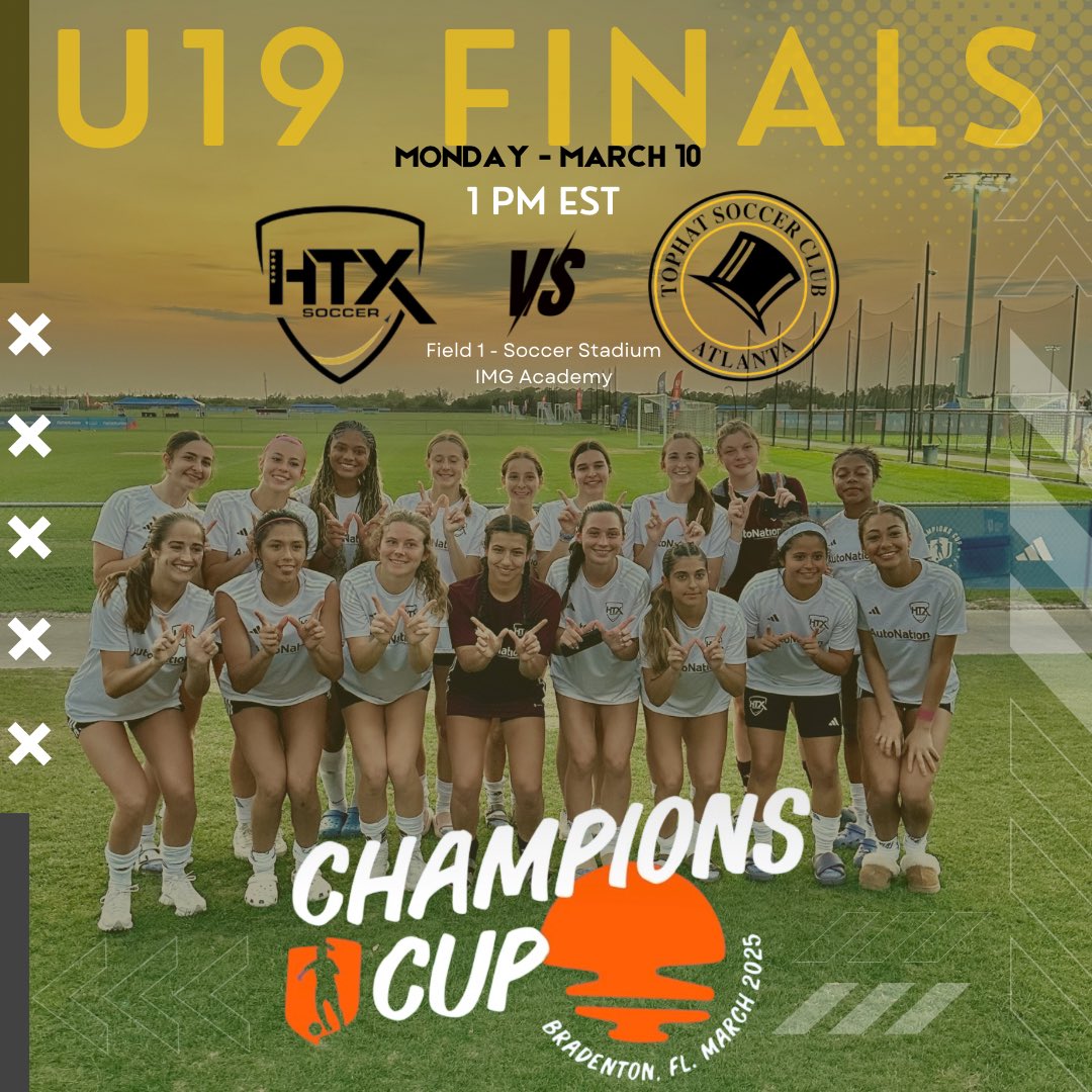 LET'S GOOOOOO! GA Champions Cup Finals - here we come 💪⚽️!  Ready to represent H-Town!
<a href="/htxsoccer/">HTX Soccer</a> <a href="/GAcademyLeague/">Girls Academy</a>